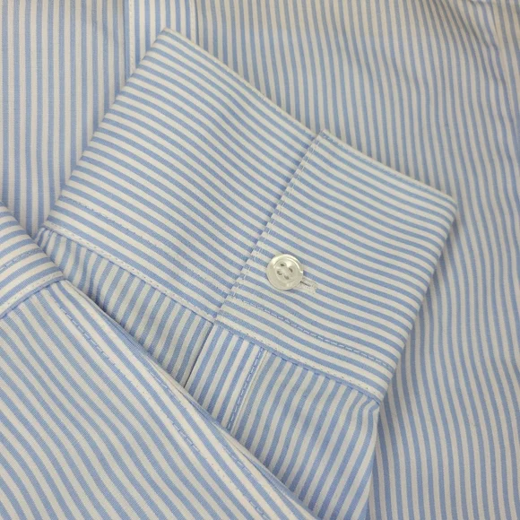 Brooks Brothers 1818 Womens Fitted Blue Striped Shirt 12 Preppy Nautical - Picture 3 of 8